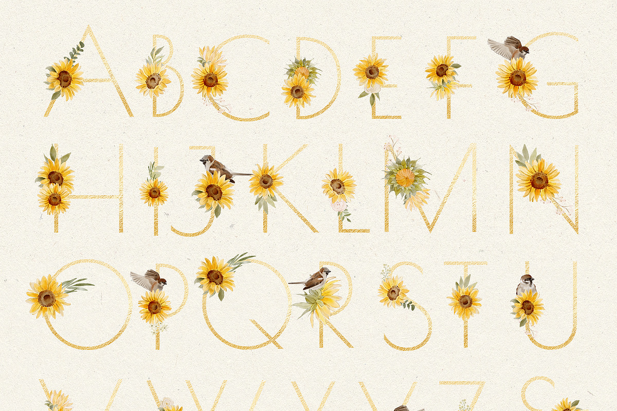 Watercolor Sunflower Set, a Decorative Illustration by Jenteva Art (Photo 5 of 16)