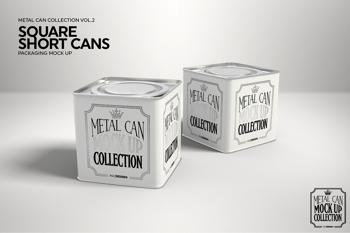 Short Square Lid Cans Mockup, a Product Mockup by INCDesign (Photo 4 of 8)