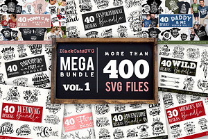 Mega Bundle 400 SVG designs vol 1, an Illustration by BlackCatsMedia