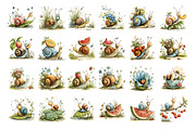 Summer Snail PNG Clipart Watercolor, an Animal Illustration by Nicolle's Colorful Art (Thumbnail 4 of 4)