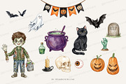 Spooky Friends Watercolor Clipart, a Seasonal Illustration by Primrose Blume (Thumbnail 3 of 4)