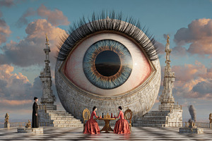 Chess game before a big eye, a Photo by Beautiful things
