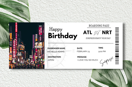 Happy Birthday Gift Boarding Pass