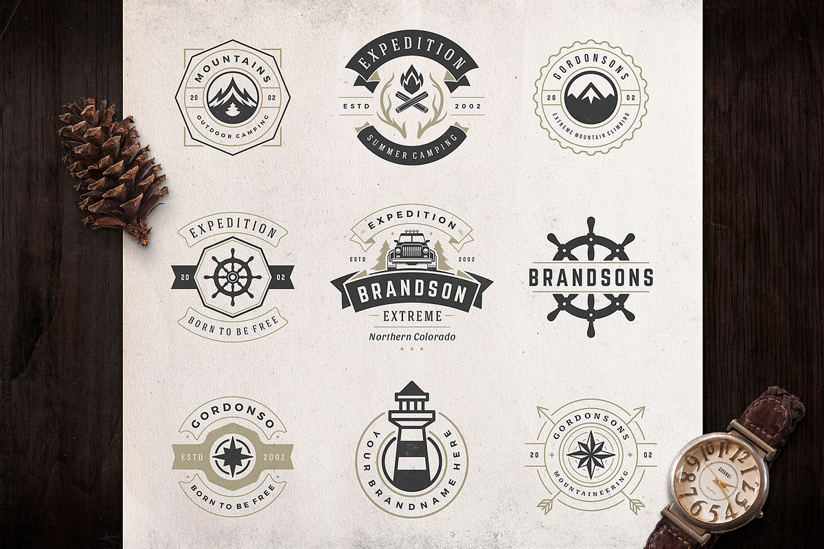 280 Outdoor logos and badges, a Branding & Logo Template by Vasya Kobelev (Photo 28 of 83)