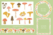 Woodland Mushrooms pattern & clipart, a Seasonal Illustration by Carpet Tapete Pretzel (Thumbnail 3 of 13)