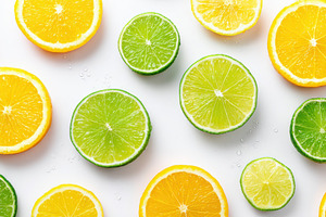 Background of sliced lime and lemon, a Food & Drink Photo by AlyaAnd