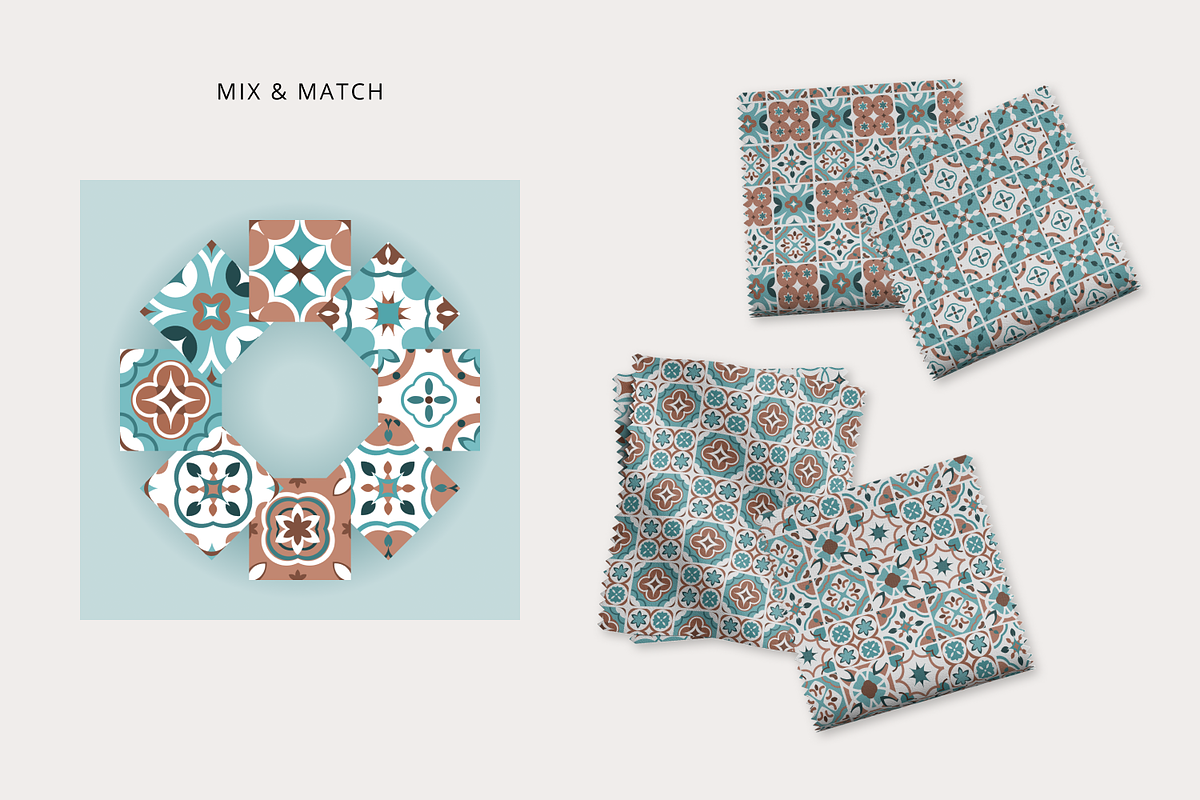 Mediterranean tiles vector patterns, a Pattern Graphic by Katerina.Sea.Digital (Photo 6 of 7)