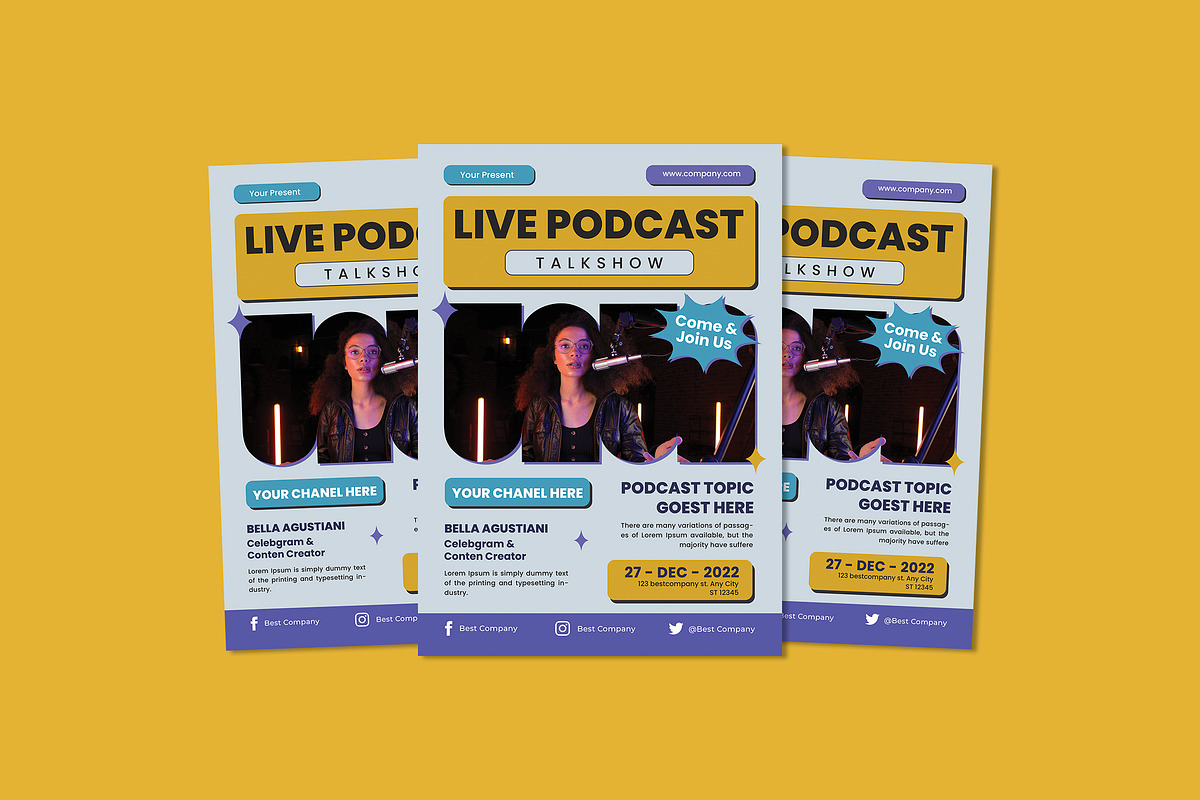 Live Podcast Flyer, a Flyer Template by Vibesteam (Photo 1 of 2)
