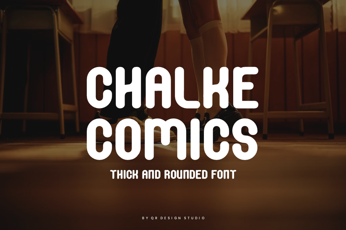 Chalke Comics - Thick & Rounded Font, a Sans Serif Font by QR Design Studio (Photo 1 of 7)