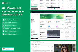 AI Agentic Notetaker Dashboard UI, an UI Kit Template by Lumina_ui_ux202