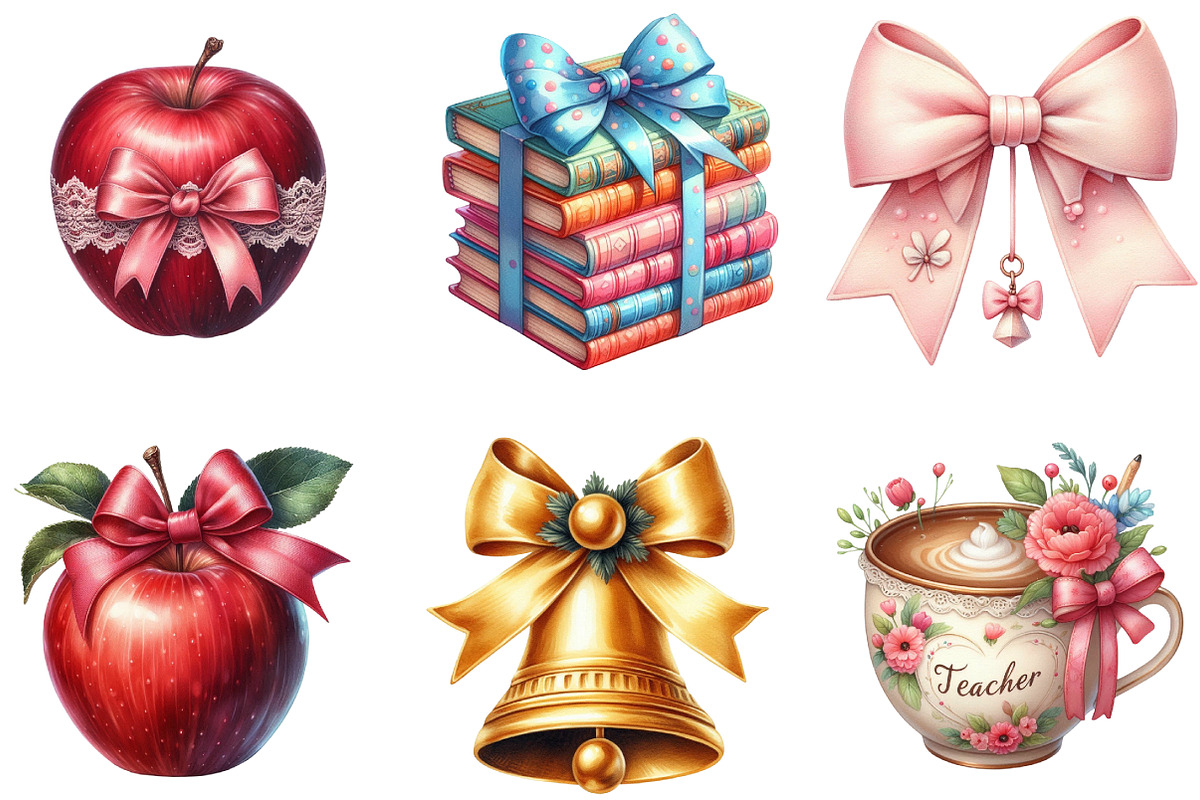 Teacher Coquette Bows SVG PNG Bundle, an Illustration by DreamArtGraphic (Photo 4 of 5)