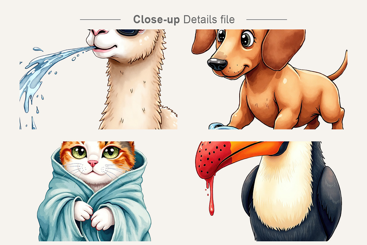 Sarcastic Summer Animals Clipart, an Illustration by Artnoy (Photo 4 of 8)