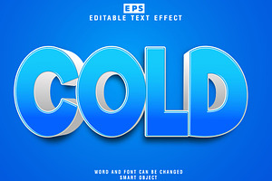 Vector Cold 3d Editable Text Effect