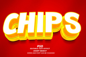 Chips PSD 3d Editable Text Effect