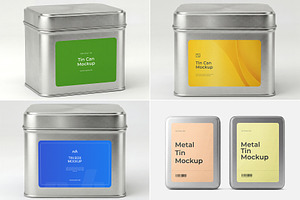 Metal Tin Can Mockup Bundle, a Packaging Mockup by graphypix