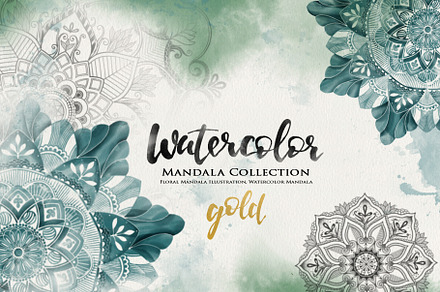 Watercolor & Gold Hand Drawn Mandala