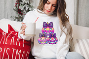 Neon Coquette Halloween Pumpkin PNG, an Illustration by designcity5 (Thumbnail 3 of 7)