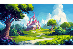 Fairy Tale Castle of the Enchanted, an Illustration by LadadikArt