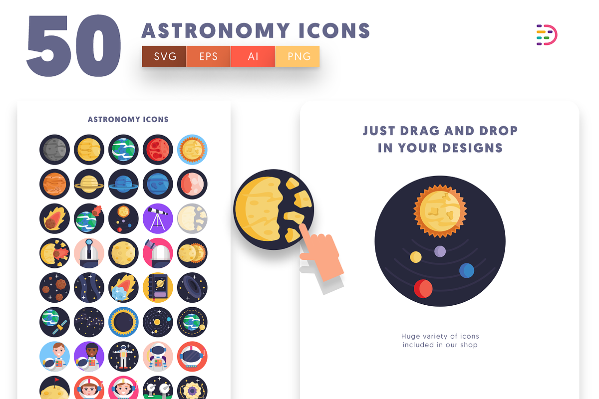50 Astronomy Icons, an Icon by Dighital (Photo 5 of 10)