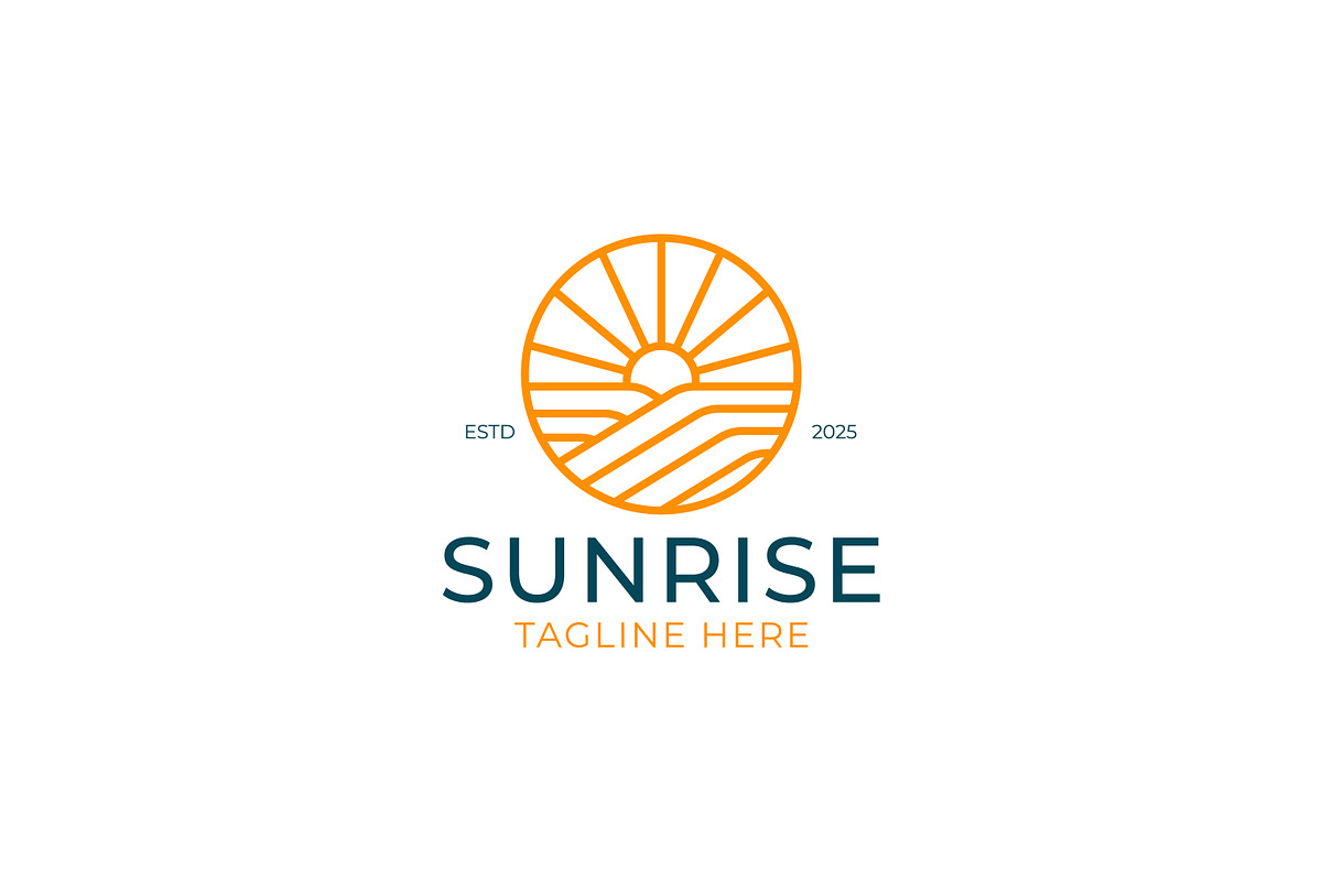 Sunrise Dawn Logo Badge Linear, a Branding & Logo Template by Signatoro (Photo 1 of 3)