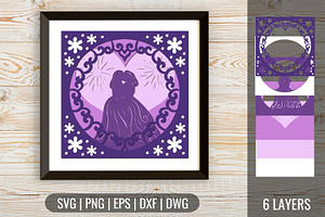 3D Wedding Shadow Box 8 SVG