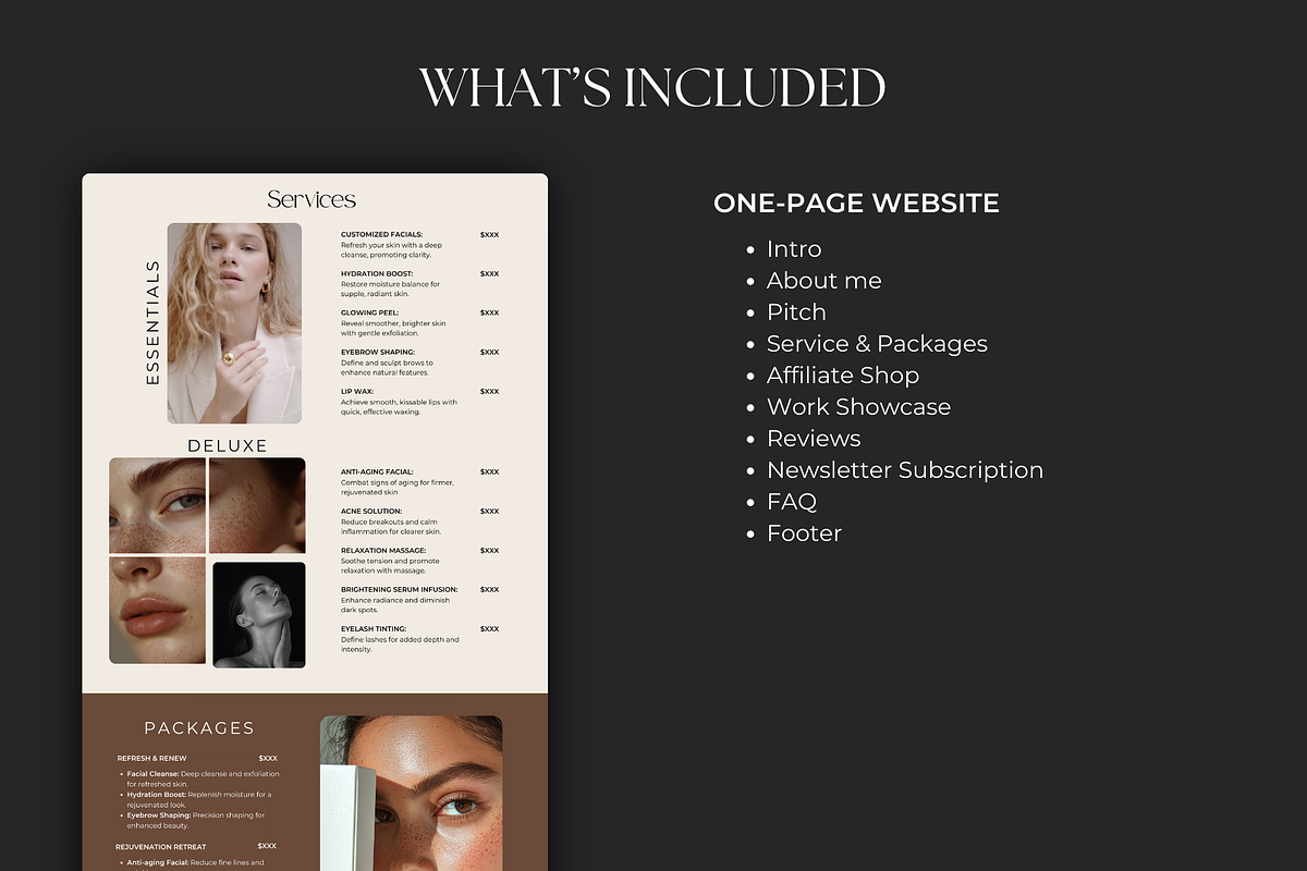 Canva Website for Estheticians, an App Template by Meraki Templates (Photo 3 of 8)