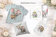 Cute Elephant Sublimation PNG, an Animal Illustration by Artnoy (Thumbnail 6 of 18)