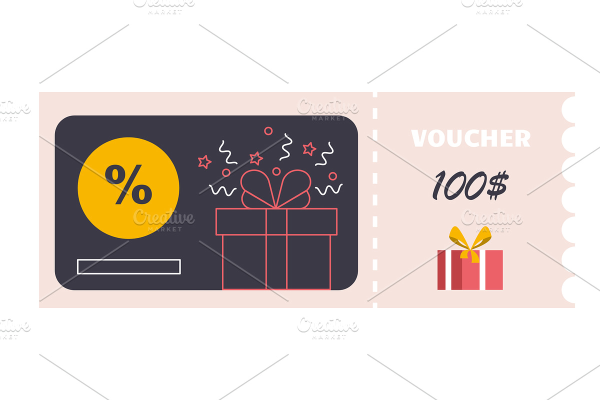 Gift voucher template. Sale, an Object Illustration by LadadikArt