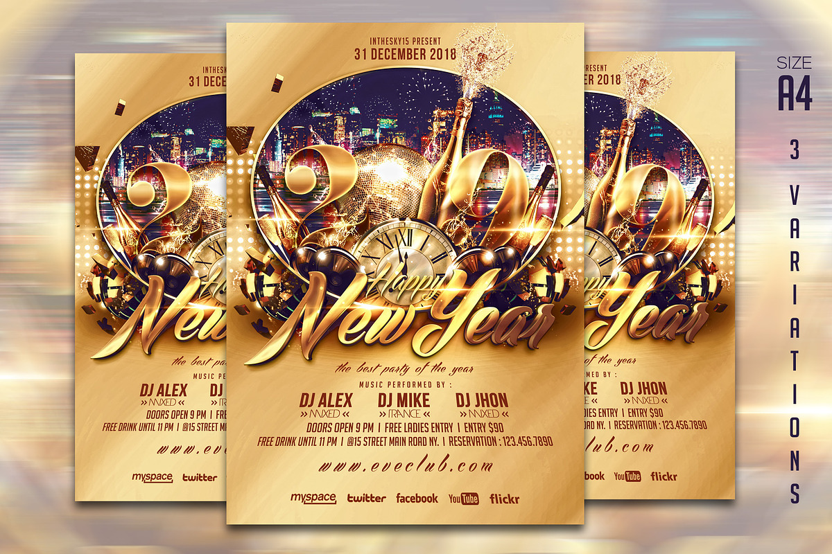 Happy New Year Flyer Template, a Flyer Template by InTheSky15 (Photo 3 of 4)