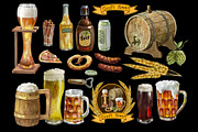 Beer and snacks watercolor set., a Food Illustration by AkvarelRiver (Thumbnail 5 of 7)