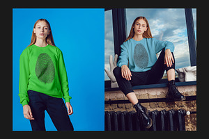 Girl's Sweatshirt Mock-Up Set