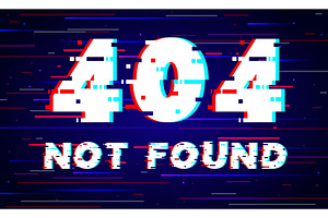 Error 404 page template with glitch, a Technology Illustration by Vectorbuum