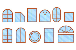 Cartoon windows. Wooden window, an Illustration by LadadikArt