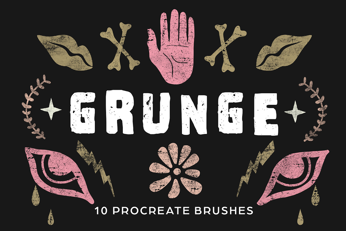 Grunge Procreate Brushes, a Brush Add-On by Faber Co. (Photo 1 of 3)