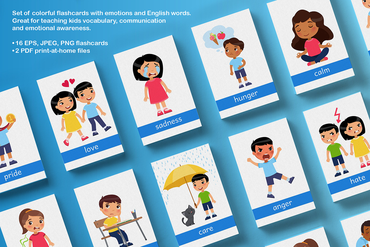 Educational Flashcards. Emotions, an Education Illustration by Valin Malin (Photo 2 of 7)