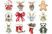 Watercolor Christmas Stories Clipart, a Seasonal Illustration by CitraGraphics (Thumbnail 3 of 5)