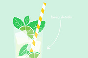 Vector Summer Cocktails, a Food Illustration by Sarah Hearts (Thumbnail 3 of 3)