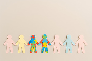 Autism Awareness Day puzzle concept, a Photo by Dvoevnore photos