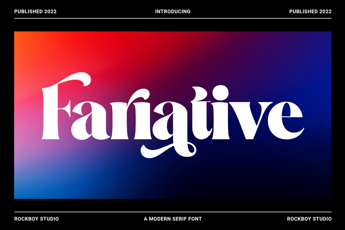 Fariative - Logo Font, a Serif Font by RockboyStd (Photo 1 of 12)