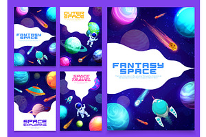 Cartoon Space Landing Page