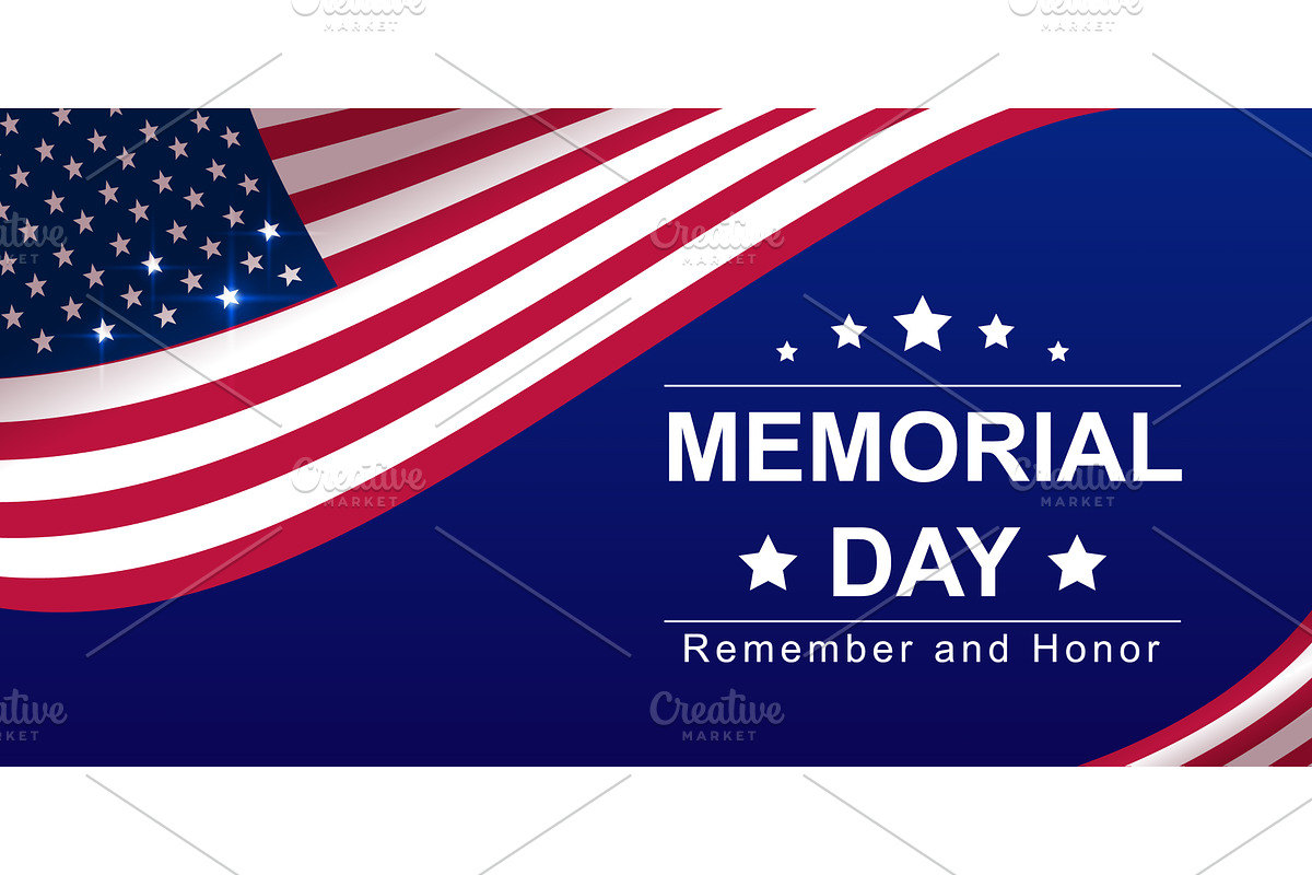 Memorial Day usa banner greeting, an Object Graphic by orensila