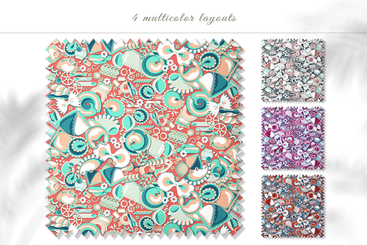 Seamless pattern of Italian pasta 4, a Pattern Graphic by Yummy (Photo 6 of 7)