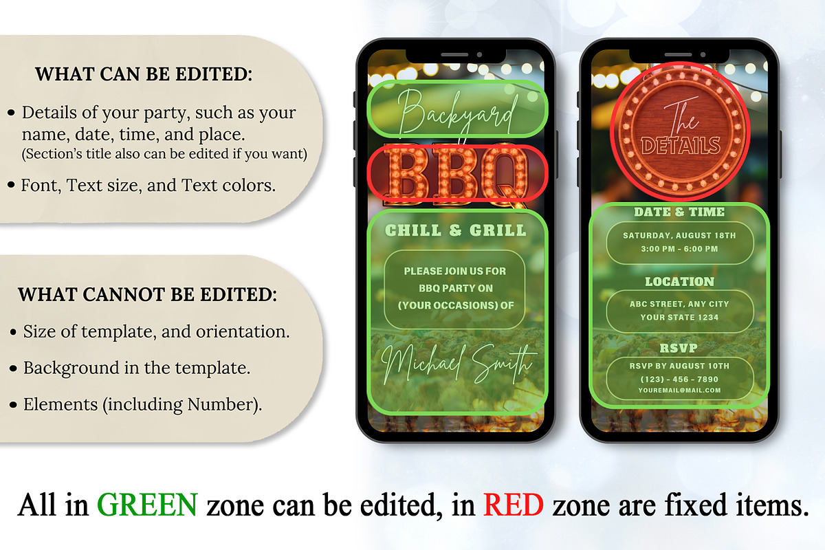 Editable BBQ Party Evite Template, an Invitation Template by V Design Creator (Photo 5 of 8)