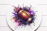 Watercolor Football Clipart, an Illustration by Designworld (Thumbnail 4 of 6)