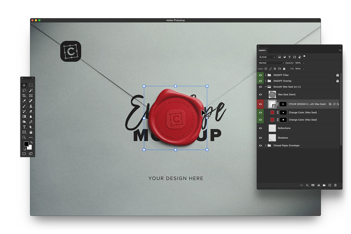 Envelope Close-Up with Wax Seal, a Product Mockup by Custom Scene (Photo 7 of 9)