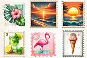 Summer Postage Stamp Clipart, an Illustration by Libby Wishes (Thumbnail 6 of 6)