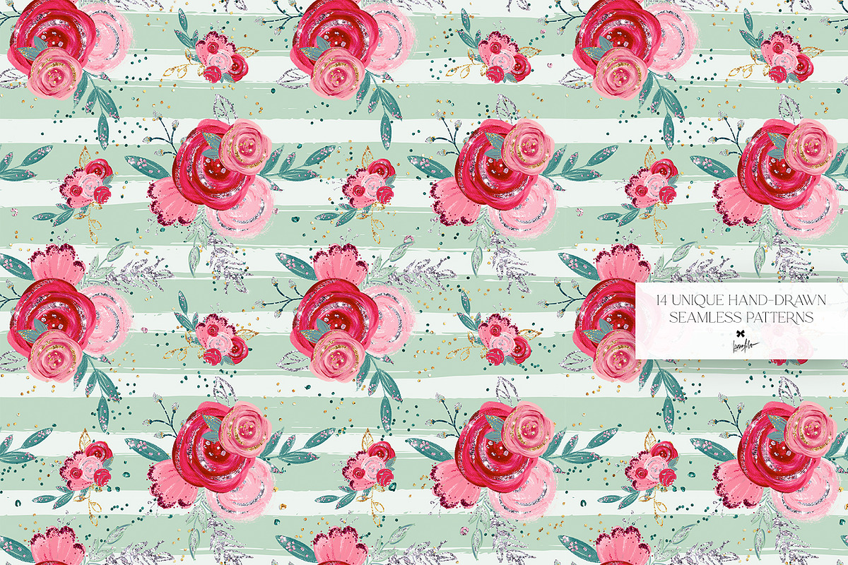 Valentine Doodles Seamless Patterns, a Pattern Graphic by KaramfilaS (Photo 13 of 18)