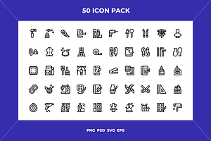Art and craft supplies icons, an Icon by Wencory