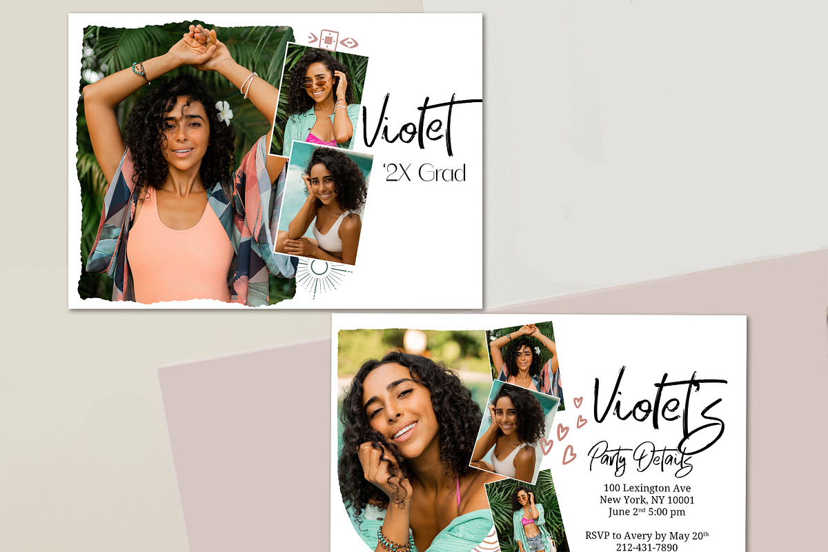 Senior Annoucement Template Card, a Card Template by InstaNoirDesigns (Photo 2 of 9)