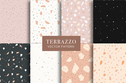 Vector Terrazzo Seamless Pattern Set